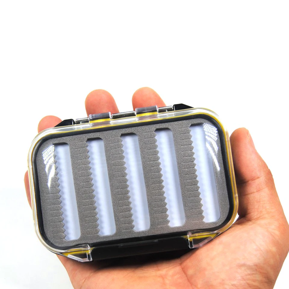 Caja de pesca con mosca impermeable de doble capa, tamaño de bolsillo, 10,5x7,0x3,1 cm, aparejos de pesca con mosca, 1 ud. - imagen 4