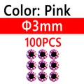 100pcs 3mm Pink