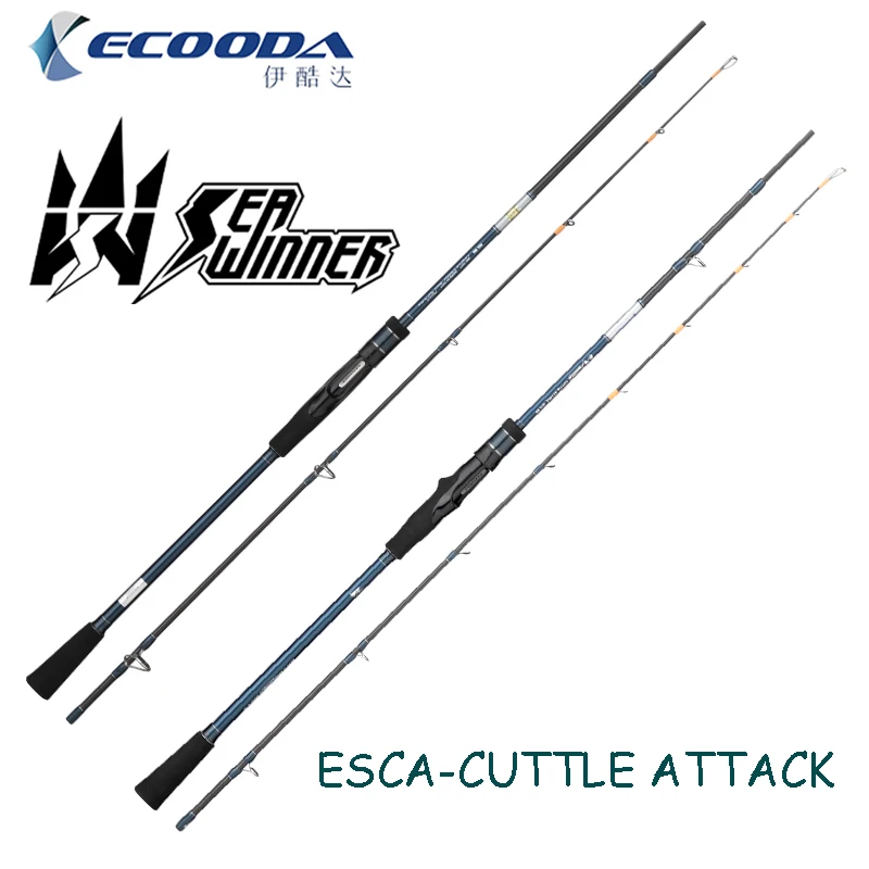 ECOODA-caña de pescar de agua salada, caña de pescar de pulpo de calamar, Spinning/Casting, barco, guías Fuji, 1,65 M/1,85 M, novedad