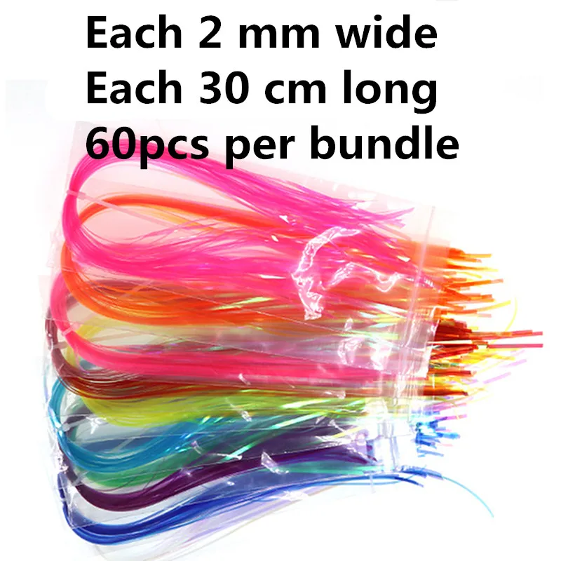 KKWEZVA-oropel holográfico de 2mm de ancho, Tinsel metálico Mylar, cebo de pesca con mosca, material del cuerpo trasero, Color perla, 2 paquetes/60 uds. - imagen 2