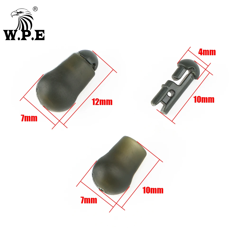 W.P.E 10 Uds. Cuentas de cambio rápido accesorios de pesca de carpa método alimentadores Terminal conector de aparejos aparejos de pesca de carpa gancho enlace - imagen 3