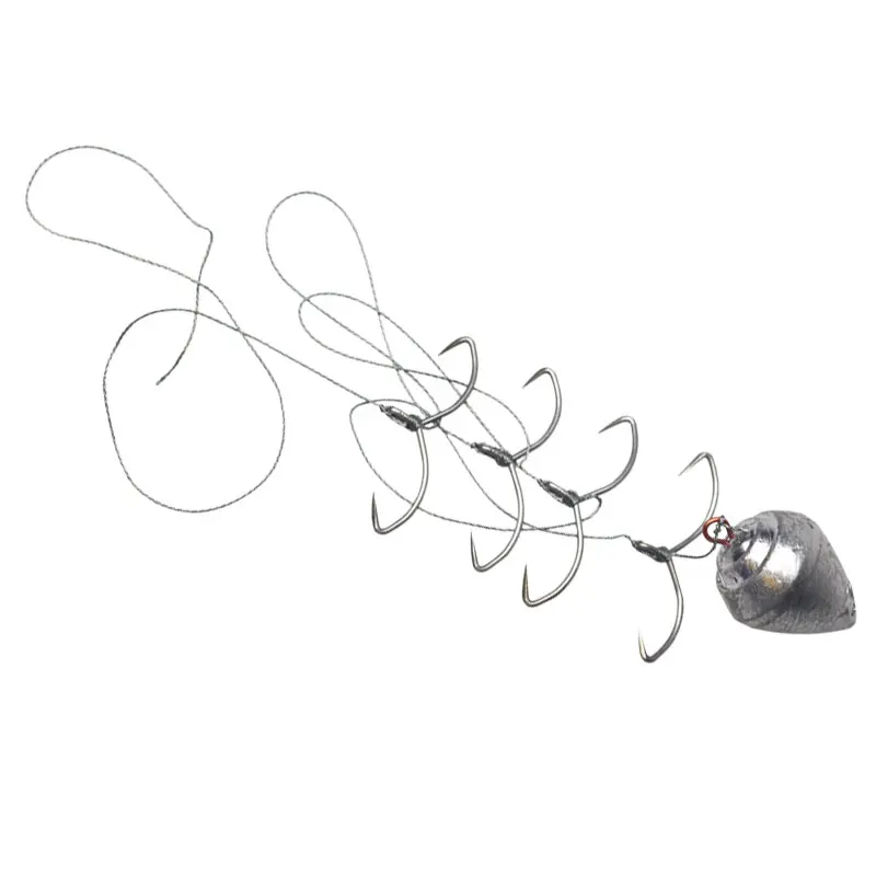 Juego de anzuelos dobles para pesca, juego de anzuelos dobles para Tortuga, ancla afilada para agua salada, gancho de pesca, peso de plomo y línea de pescado - imagen 3