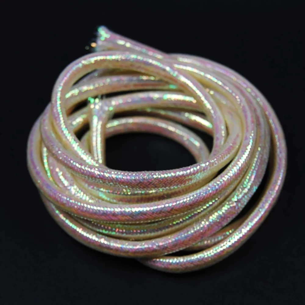 ICERIO-Tubo de Flashabou holográfico, Minnow, trenza corporal, tubos de Flash, Streamer, Material de atado de moscas, 2 metros