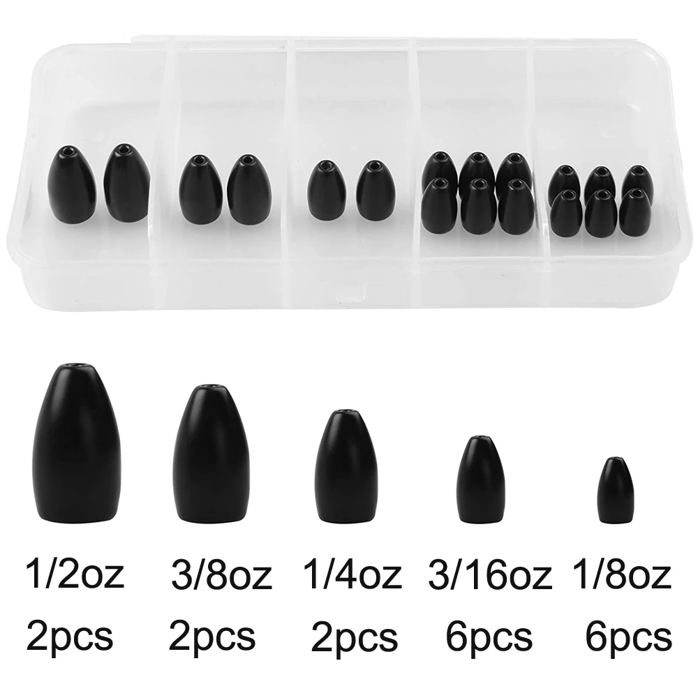 18 Uds. Plomo de pesca tipo bala, pesas giratorias, plomos de gusano para pesca de lubina, aparejo Texas Carolina Rig - imagen 2