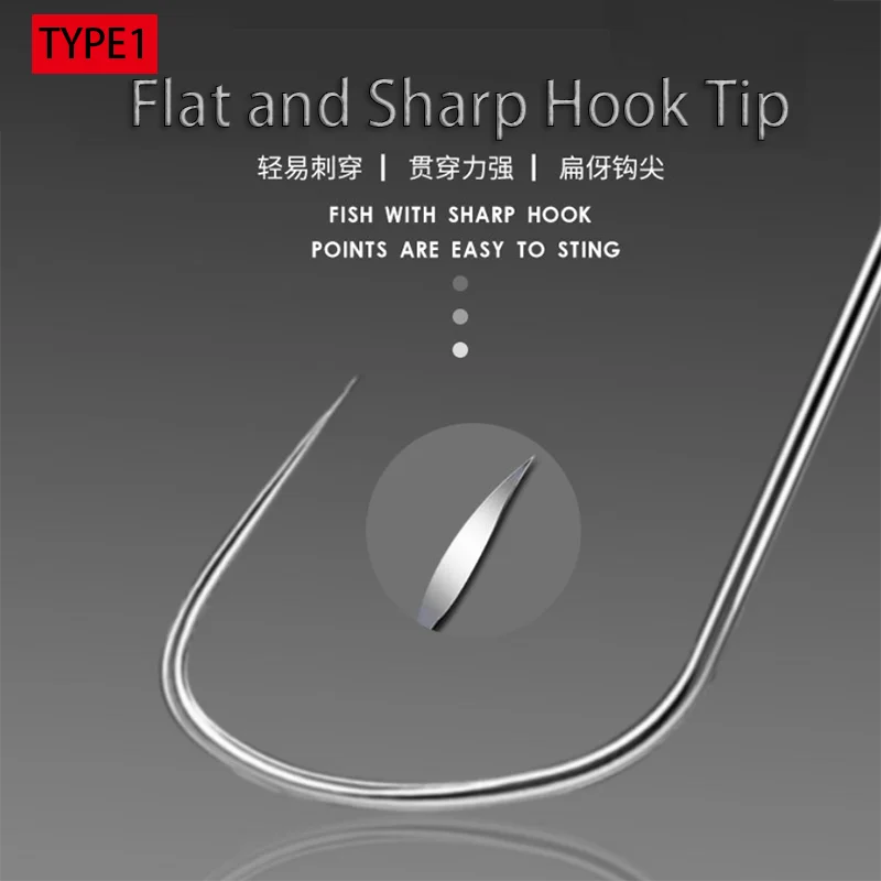 Anzuelos de competición sin púas, 10 piezas, juego de anzuelos afilados, artículos, accesorios para pesca, Material de alto carbono - imagen 4