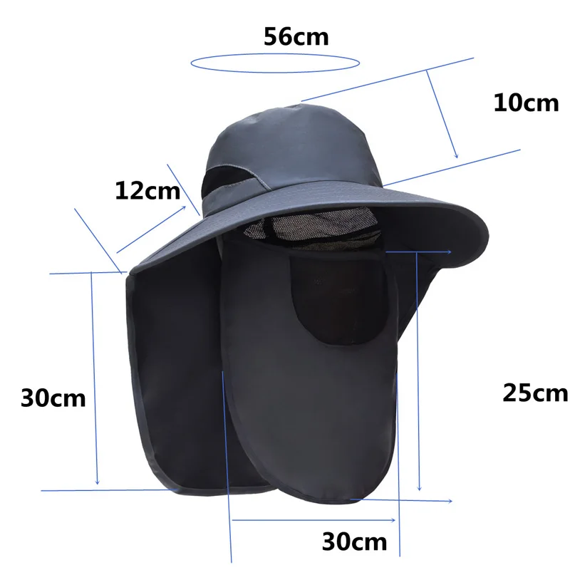 Gorras de pesca para exteriores, visera con protección UV para la cara y el cuello, visera protectora solar, sombrero con máscara Zonnehoed X519G - imagen 4