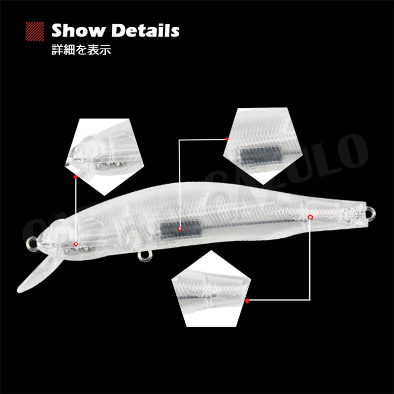 Accesorios de pesca de pececillos sin pintar en blanco, Isca señuelo, peso Artificial, 10-15,5g, ABS, Wobblers de hundimiento DIY, aparejos de lubina, Leurre - imagen 3