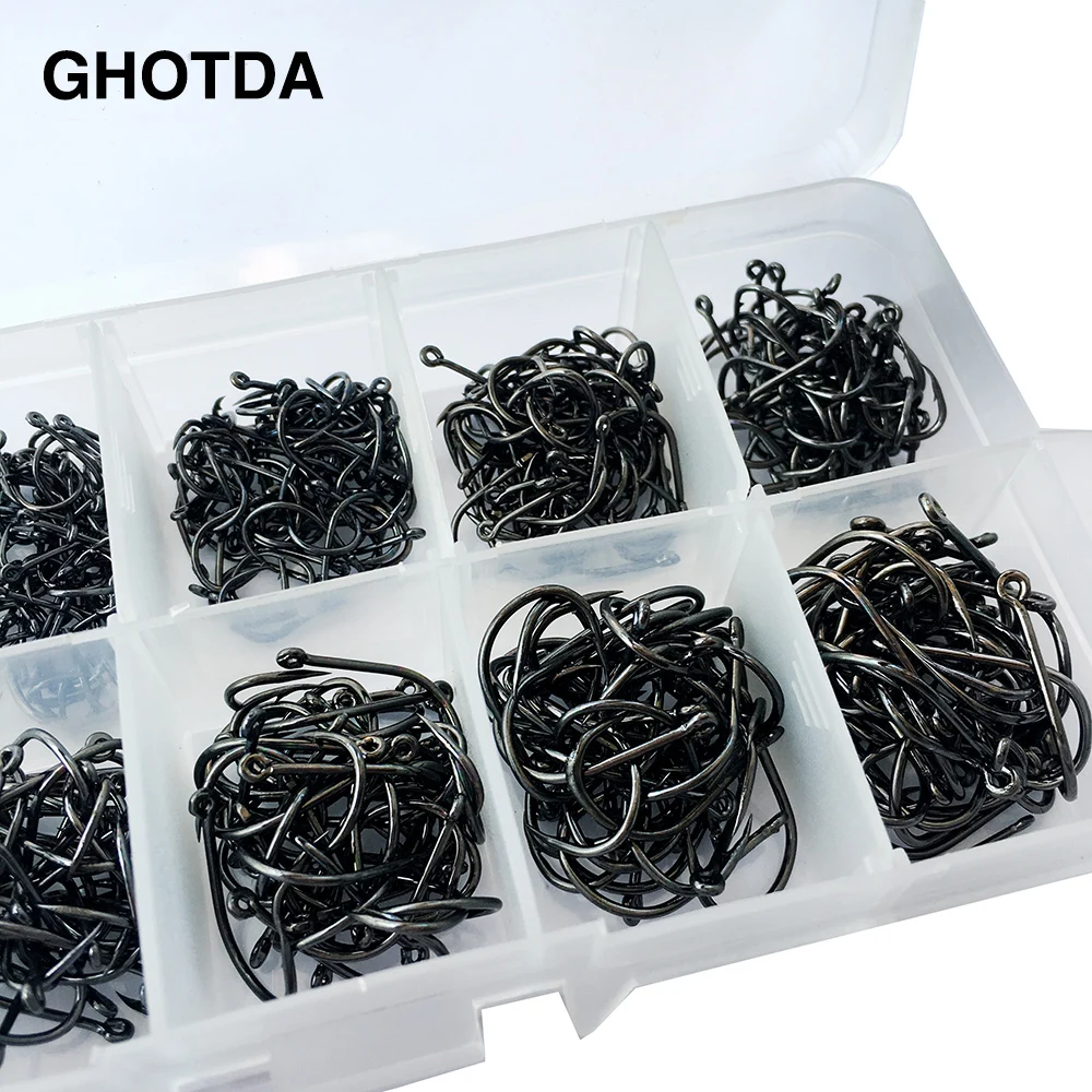 Anzuelos de pesca de 500 piezas, tamaño Mixto 3-12 #, anzuelos con púas - imagen 4