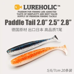 LUREHOLIC 20 piezas 2 "2,5" 2,8 "señuelos blandos cebos cebo de silicona pesca Pva Swimbait Wobblers aparejos artificiales