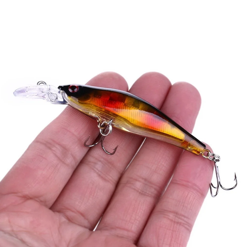 Señuelos de Pesca Minnow, aparejos de pesca Wobbler de 6,3g y 80mm, 8 colores disponibles, cebos duros biónicos de buena calidad, anzuelos triples, 1 unidad - imagen 2