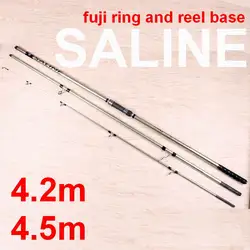 ZZ11 oro SALINO FUJI KW anillo carrete asiento 5000g fibra de carbono SurfCasting Surf Casting caña de pescar 4,5 M 547g cebo 100-250g