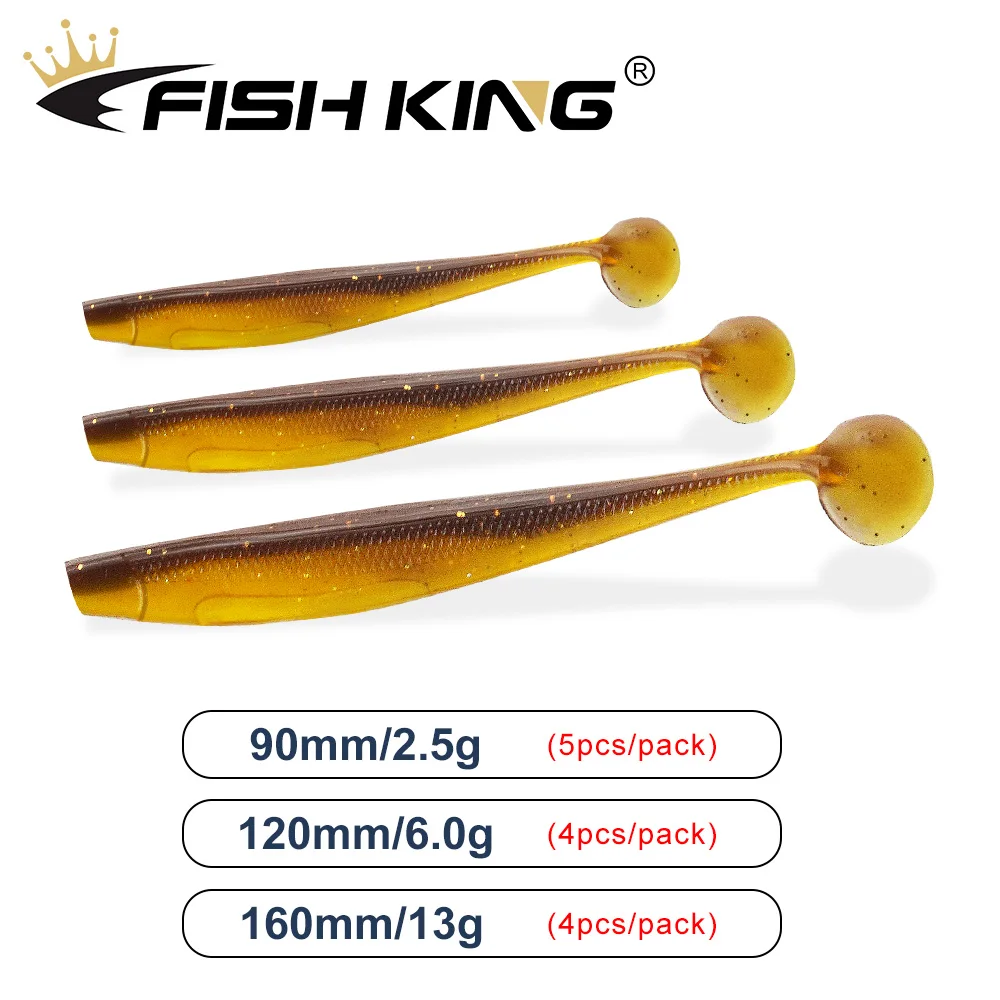 FISH KING-Señuelos de pesca de sábalo, 90mm, 120mm, 160mm, Wobblers, pesca de carpa, señuelos blandos, cebo de silicona, Lucio, lubina, cebos artificiales - imagen 3