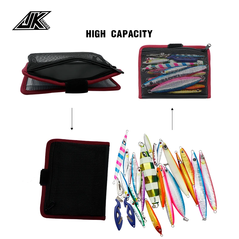 Bolsa de pesca con cebo de Metal de gran capacidad JK, una variedad de colores disponibles, bolsa de aparejos de pesca impermeable, bolsa de herramientas de protección de pesca - imagen 5