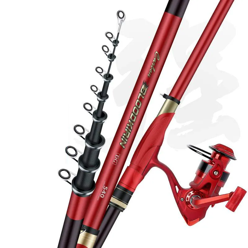 Caña de pescar telescópica, accesorio de fibra de carbono, secciones largas, 3,6 M, 4,5 M, 5,4 M, 6,3 M, 7,2 M - imagen 3