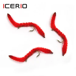 ICERIO Cebo Mosca Gusano San Juan Rojo Ninfa Húmeda Trucha Efectivo
