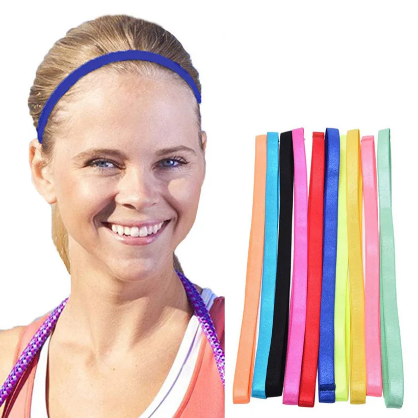 Diadema deportiva para hombre y mujer, banda de goma elástica antideslizante para el sudor, ideal para Yoga, fútbol y correr, Color caramelo, Unisex - imagen 3