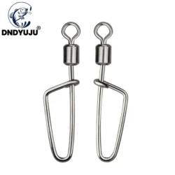 DNDYUJU-pin giratorio de pesca, 30 piezas, 6-12 #, gancho de pesca a presión de acero inoxidable, aparejos giratorios para anzuelos de carpa, accesorios de pesca