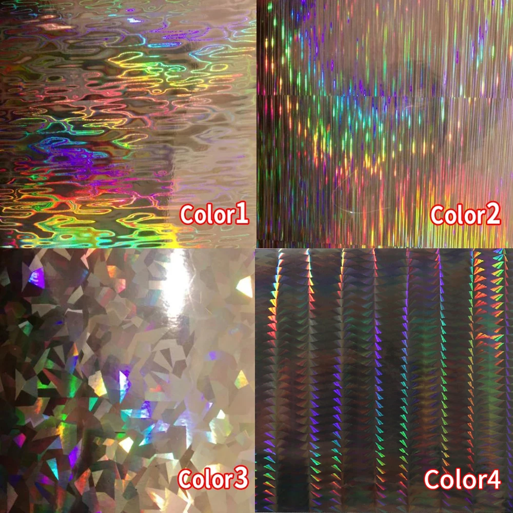 Bimoo, 6 uds., 4 Uds., escamas de pescado holográficas, señuelo, película adhesiva, atado de moscas, película Flash de arcoíris, plantilla de calamar, señuelo, Material DIY - imagen 5