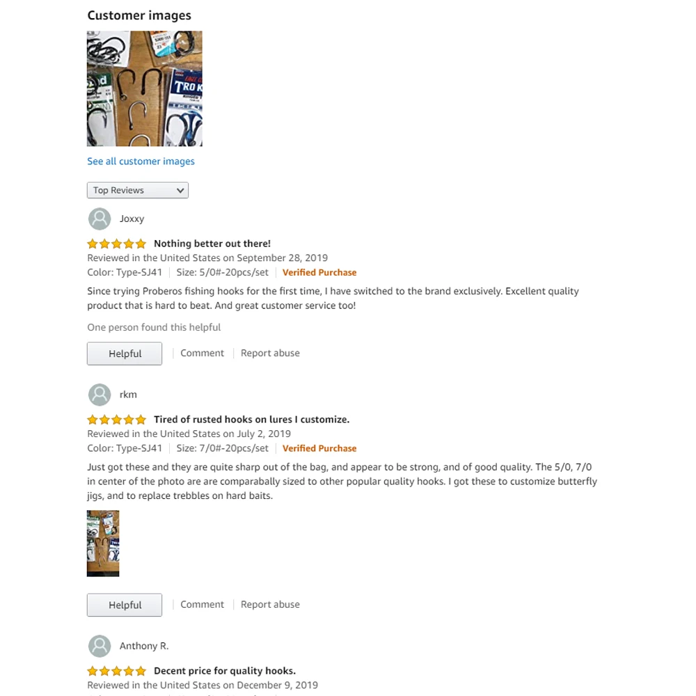 PROBEROS Anzuelos de pesca de agua salada 20 piezas Anzuelos de jigging 1/0 # -13/0 #   Anzuelos de acero inoxidable, anzuelos individuales, aparejos de pesca - imagen 5