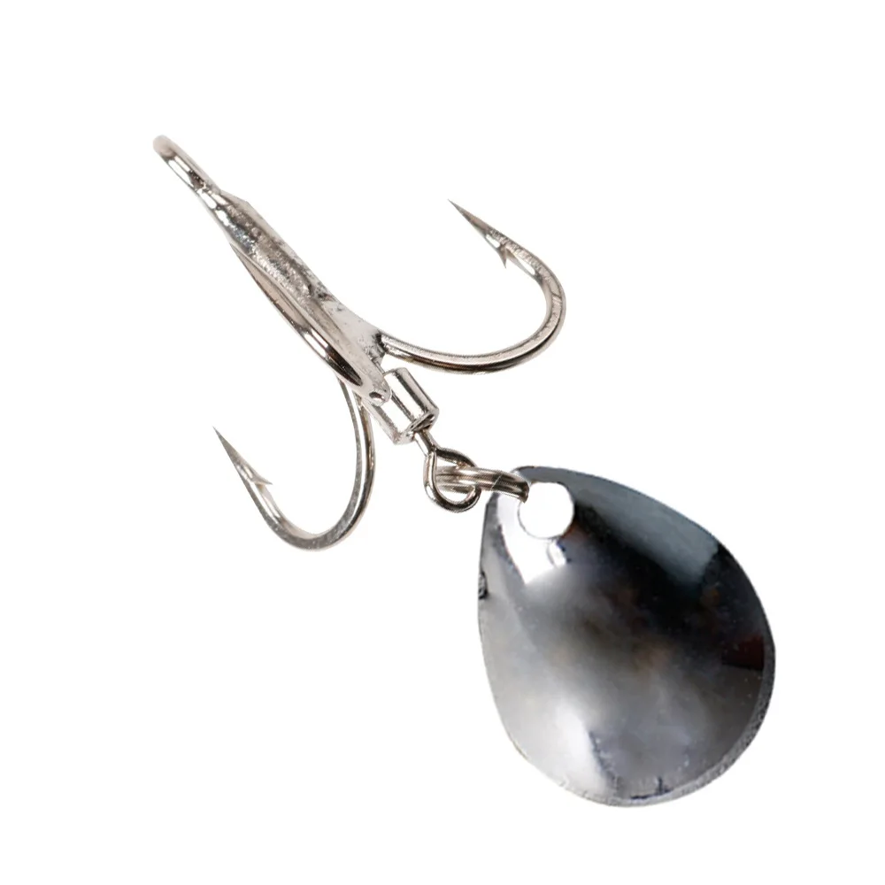 MAGBLUE-gancho triple de pesca de acero de alto carbono, vibración reforzada, lentejuelas rotativas, lengüeta, aparejos de agua dulce de mar, 1-4 piezas por lote