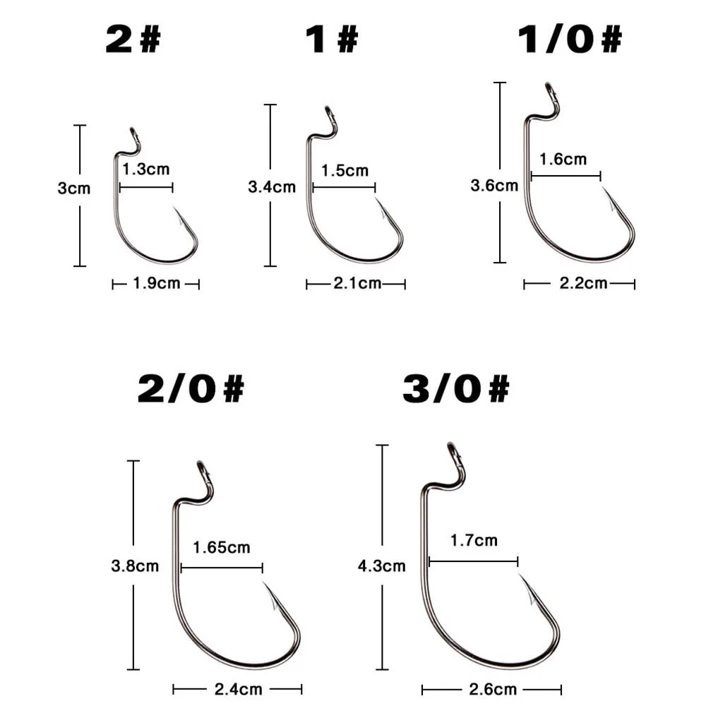 50 unids/caja anzuelos de gusano suave de mar caja de pesca gancho compensado rojo negro 2 # -3/0 #   Anzuelos grandes de pesca a presión para carpa, accesorios para aparejos, anzuelo - imagen 3