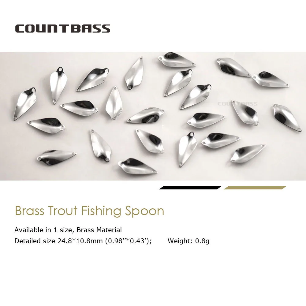 COUNTBASS 50pcs Brass Small Fishing Spoon Blanks  0.8g ( 1/32oz) Trout Area Spinning Unpainted Angler's Lures - imagen 2