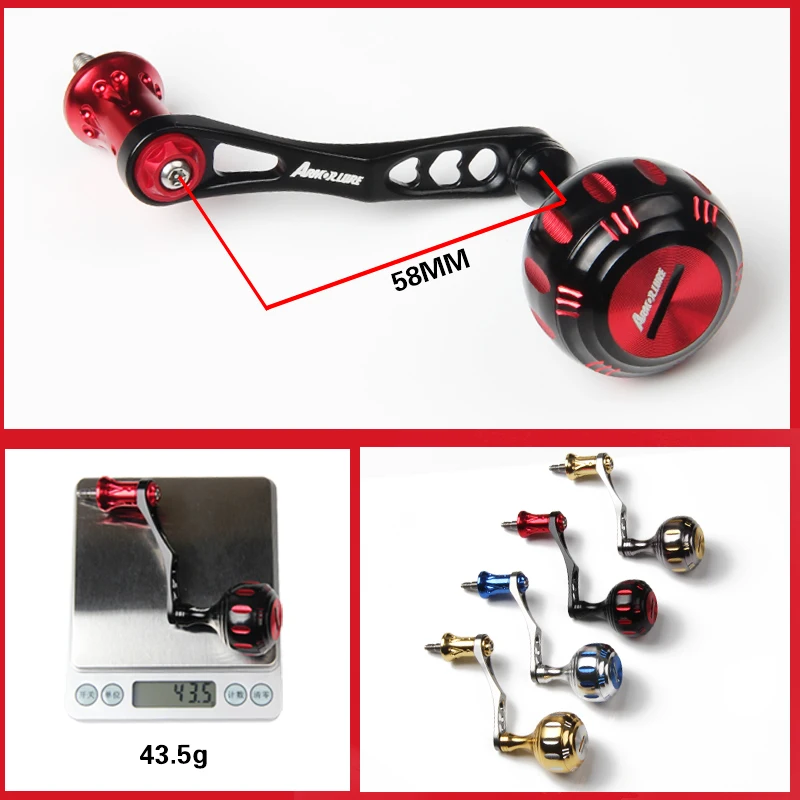 Jitai-mango de carrete giratorio para Shimano Daiwa, perillas CNC de 58mm, 2BBs, mango de potencia de mecanizado de alta precisión - imagen 2