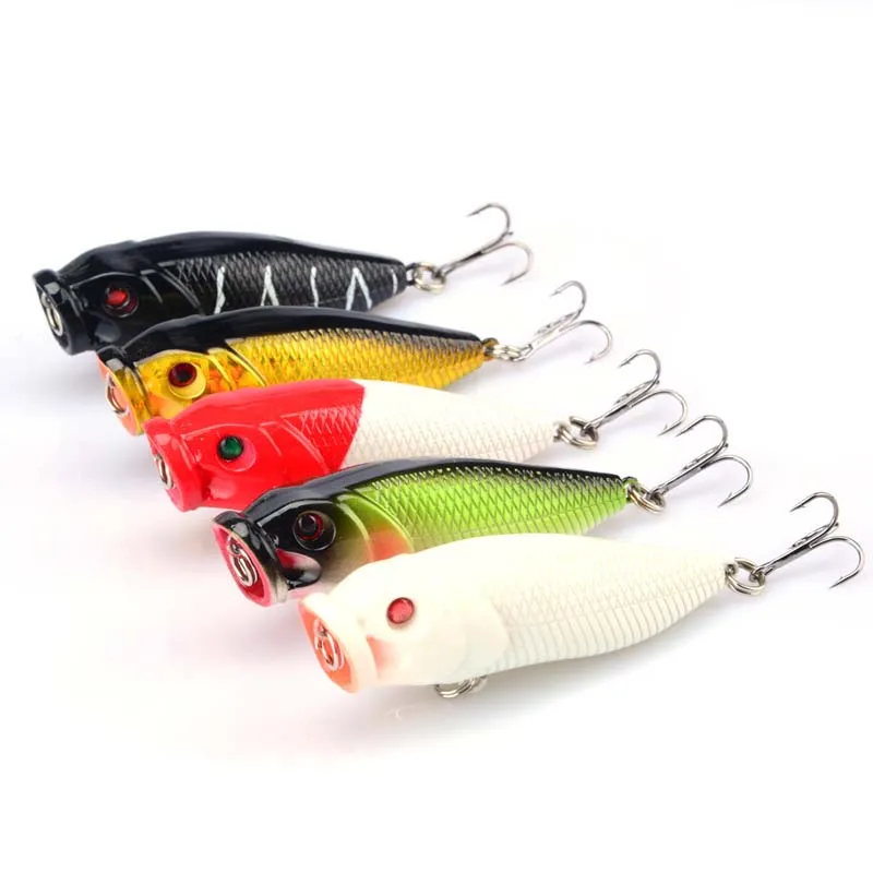 Señuelos de Pesca Topwater Popper, cebo duro de 6,5 cm y 8,3g, Wobblers artificiales, aparejos de pesca de plástico con ganchos 6 #, 1 unidad - imagen 4