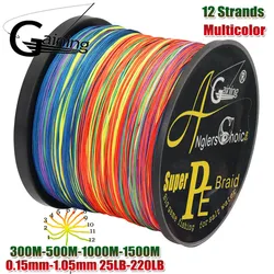 Línea trenzada PE multicolor de 12 hebras 25-220 LB