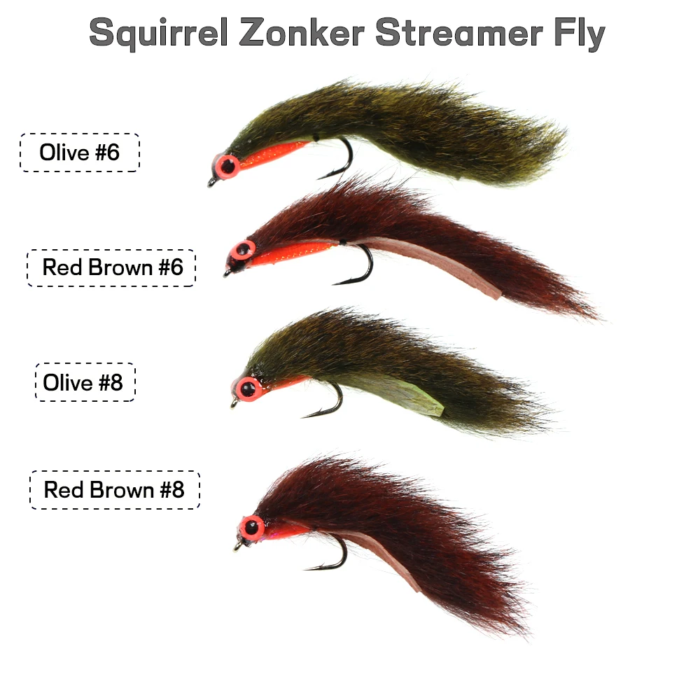 WIFREO-tira de ardilla Zonker, serpentinas de moscas con ojos brillantes UV, trucha, lubina, señuelo de pesca - imagen 3