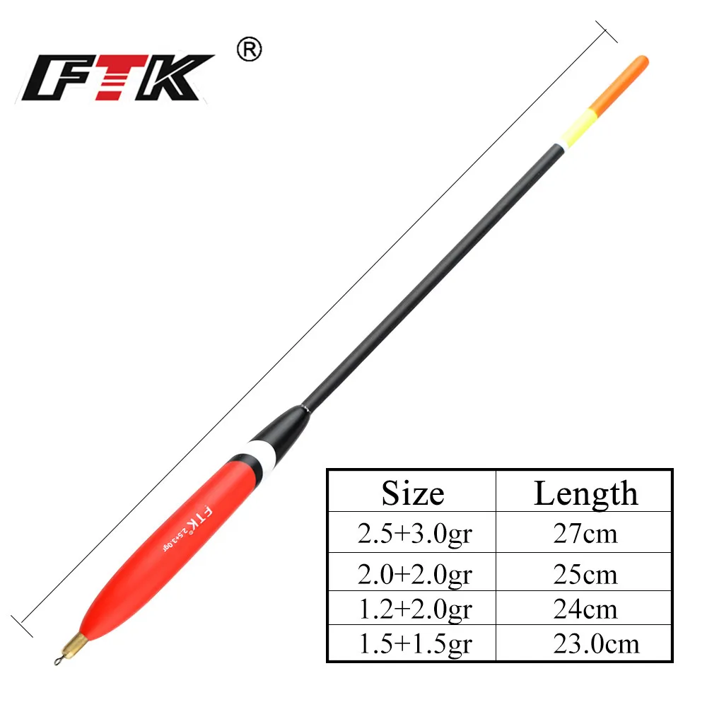 FTK Barguzinsky flotador de abeto 3 colores 3 unids/pack 4 unids/pack boya Vertical Bobber tamaño mixto accesorios de pesca de carpa