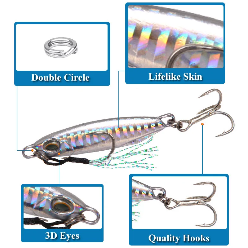 Jig-Señuelos de Pesca 2022, cebo de pesca de lubina, peso 16-32g, Jigs de Metal para peces, señuelos de agua salada, señuelo de Jigging Artificial Isca de tiro largo - imagen 3