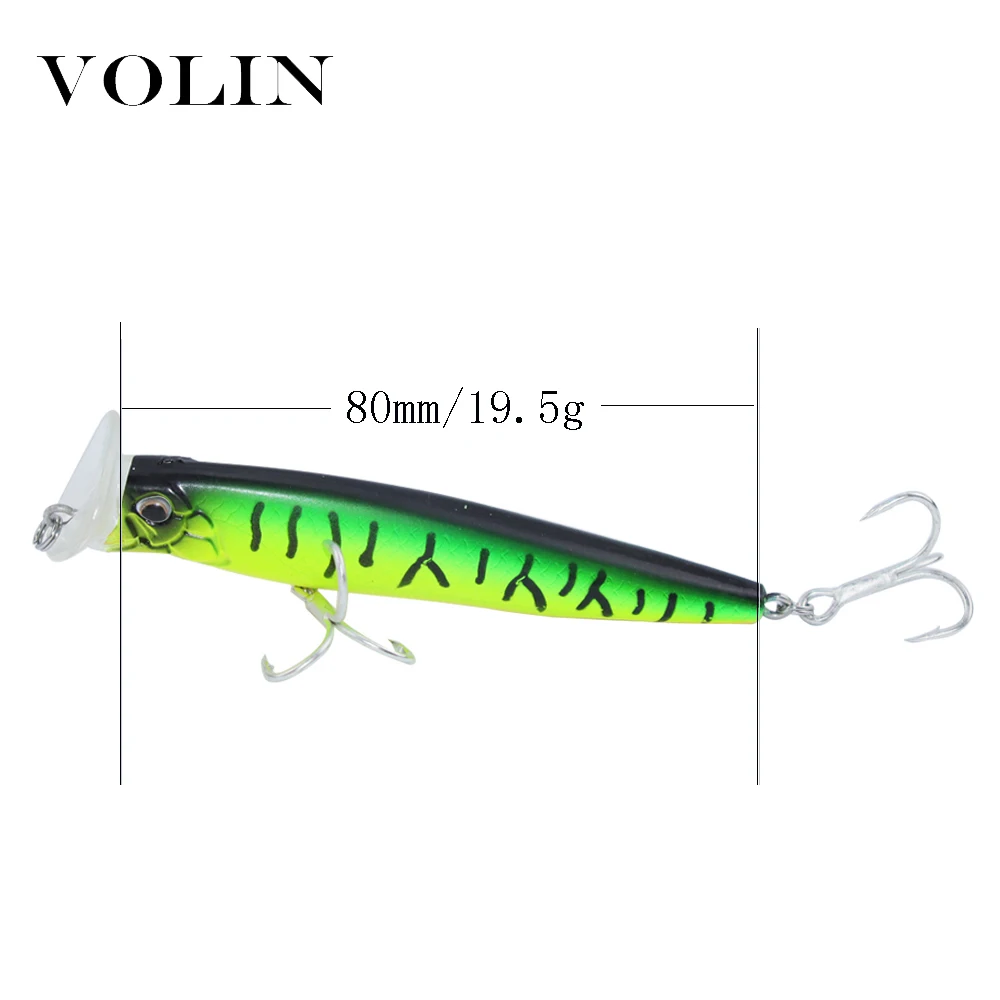 Volin-señuelo de pesca Artificial de hundimiento, cebo duro de 80mm y 2020g, con 2 anzuelos triples, para agua dulce y de mar, 1 unidad, 19,5 - imagen 2