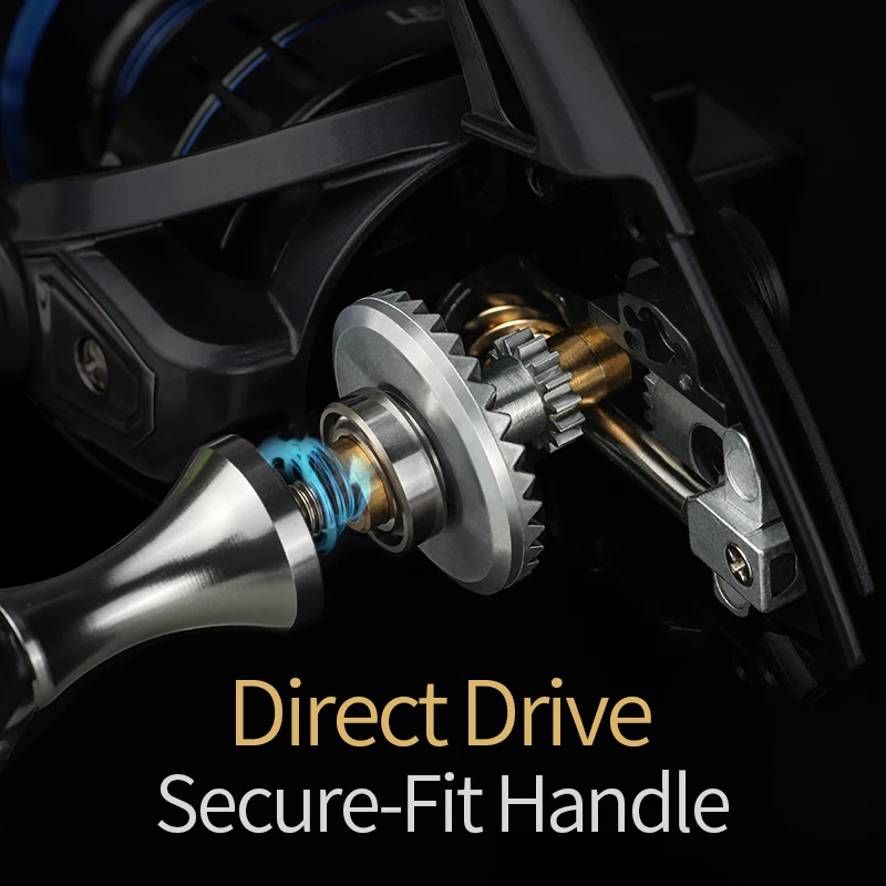 LINNHUE-carrete de pesca giratorio con mango atornillable, LE1000-6000, azul oscuro, 5,2: 1, alta velocidad, 8kg, arrastre máximo - imagen 5