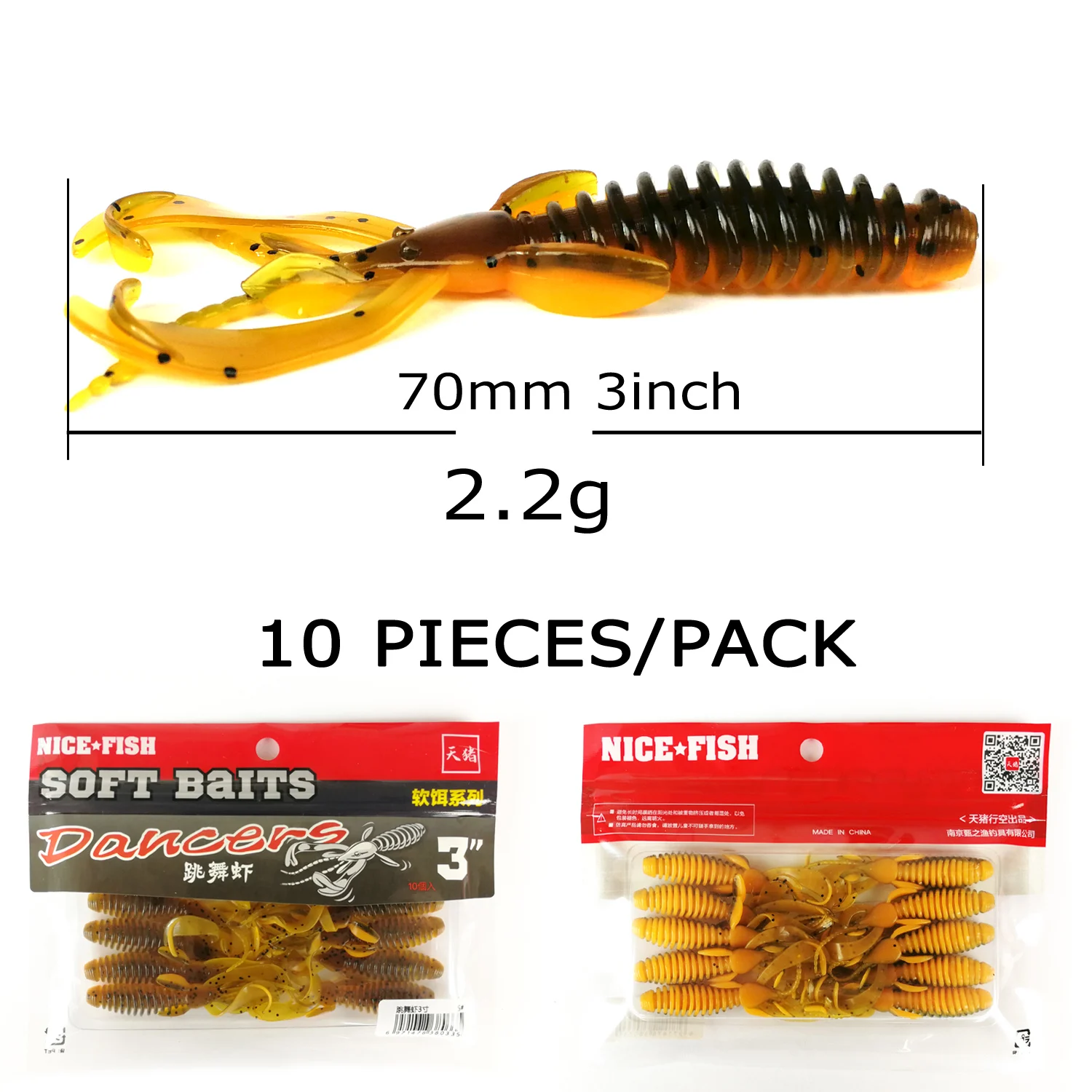 Cebo flotante de silicona para pesca, señuelo de gambas de Texas, Wobblers para perca de lubina, 10 unids/paquete - imagen 4