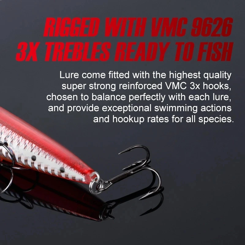 Noeby 4 Uds 135mm 41g Señuelos de pesca de pececillo que se hunden Wobbler Jerkbait cebo duro Artificial de fundición larga para señuelo de pesca de lubina - imagen 4