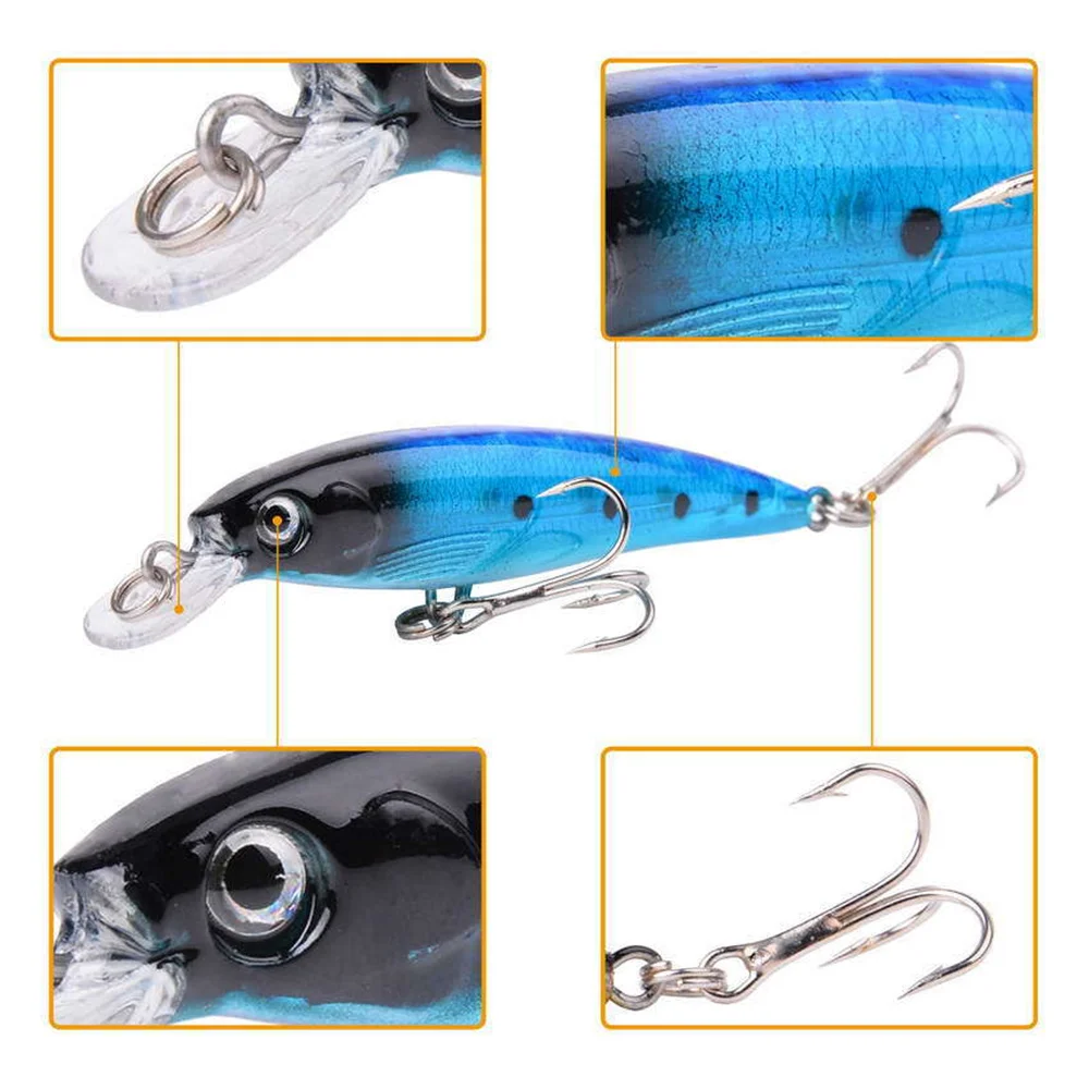 Señuelos de Pesca de pececillo que se hunden, 9cm, 7,5g, cebo duro de plástico de calidad, Wobbler, Crankbait, aparejos de pesca para trucha, lucio, perca, lubina, 1 ud. - imagen 4