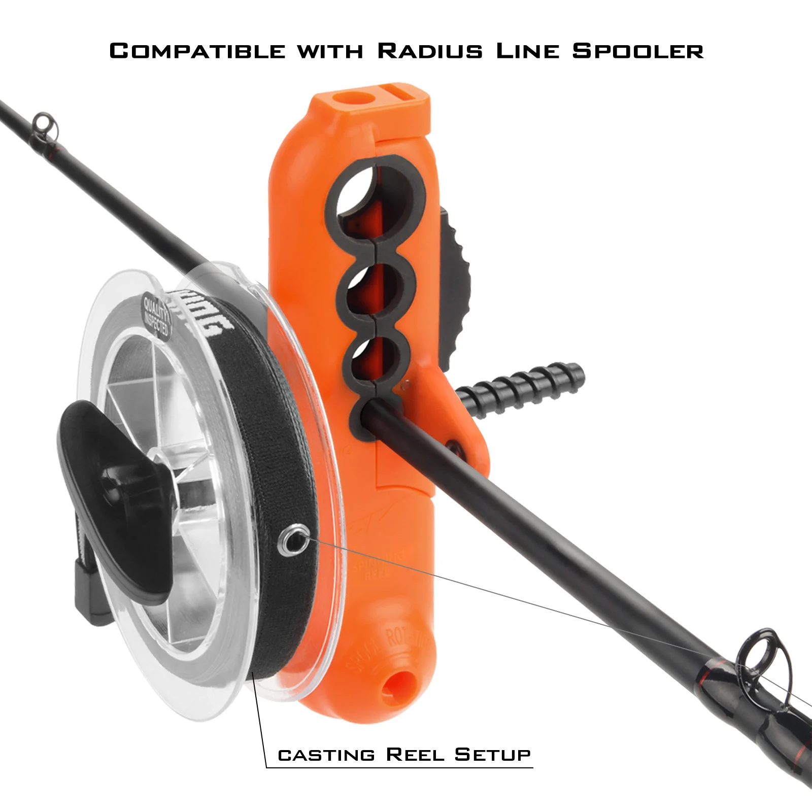 Carrete de línea de radio KastKing, herramienta de carrete de sedal de pesca ABS duradera compacta para carretes giratorios y línea de carretes de fundición - imagen 5