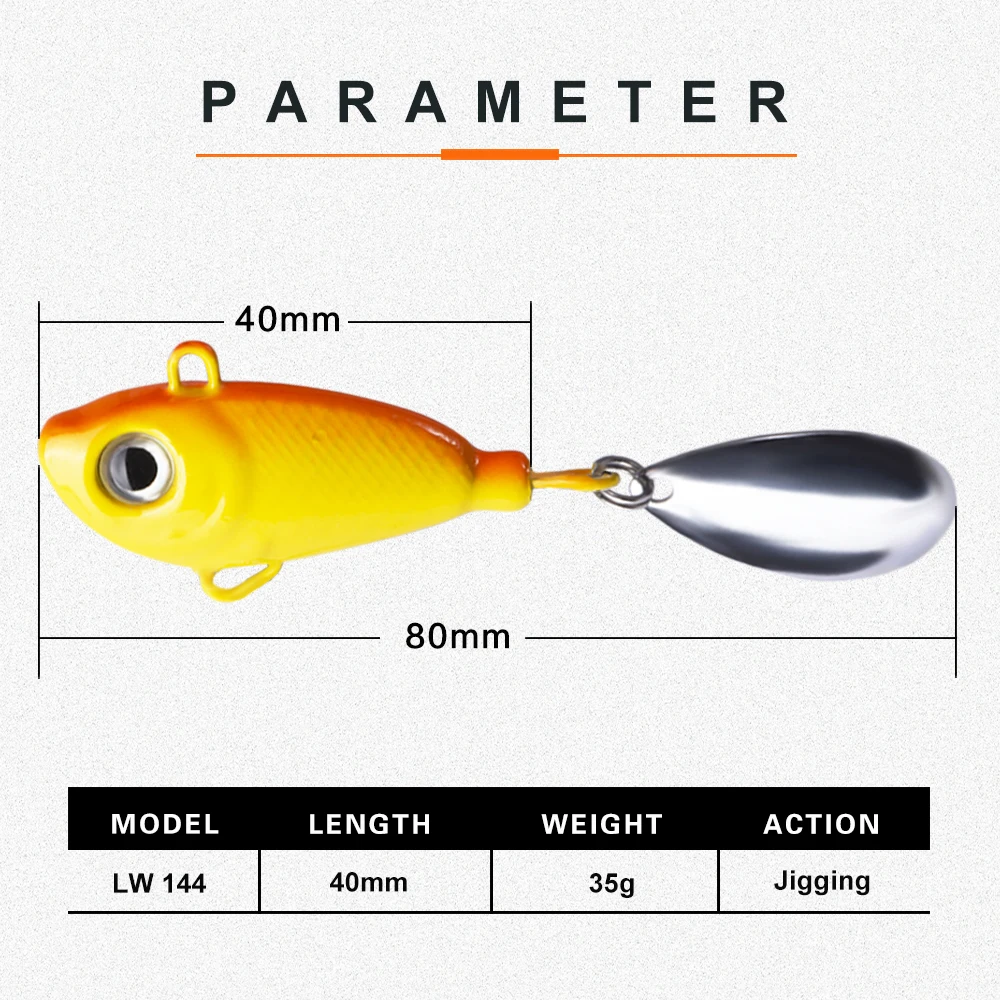 Hunthouse-señuelo de pesca de plantilla de Metal, cebo duro que se hunde, Jigging giratorio, 40mm, 35g, agua salada, lubina, Lucio, aparejos de pesca - imagen 2