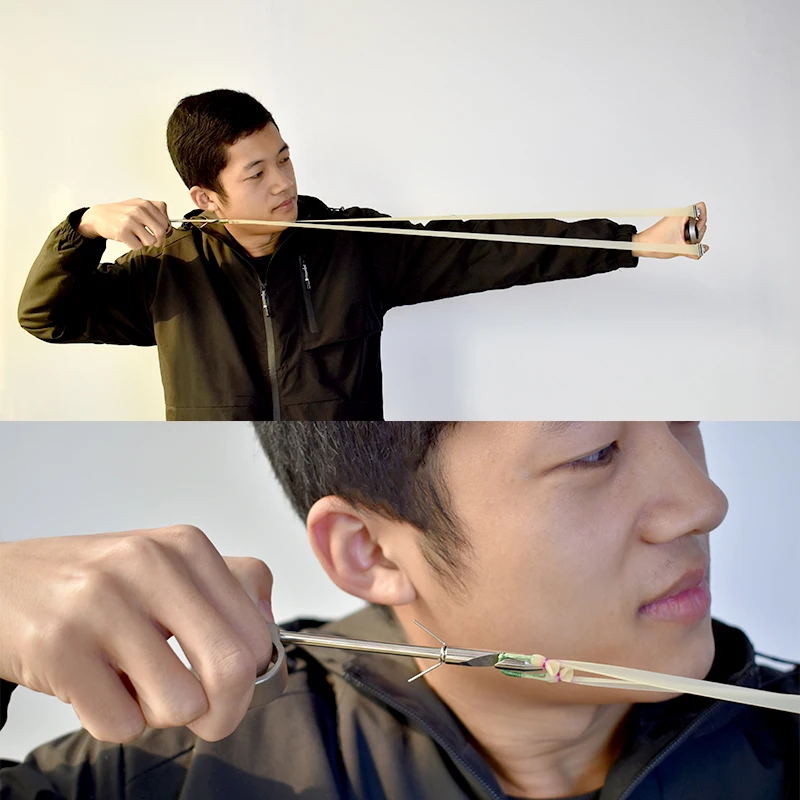 3/6/9 Uds. Tirachinas alargadas mejoradas banda de goma para caza tiro pesca espesor 1mm fuerte tracción deportes al aire libre longitud 60cm - imagen 2