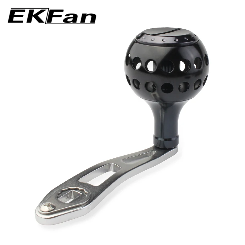 EKFan-carrete de pesca de aleación de aluminio, balancín fuerte y duradero, mango único, 8x5 agujeros, piezas de aparejos de pesca de Baitcasting, 87MM - imagen 3