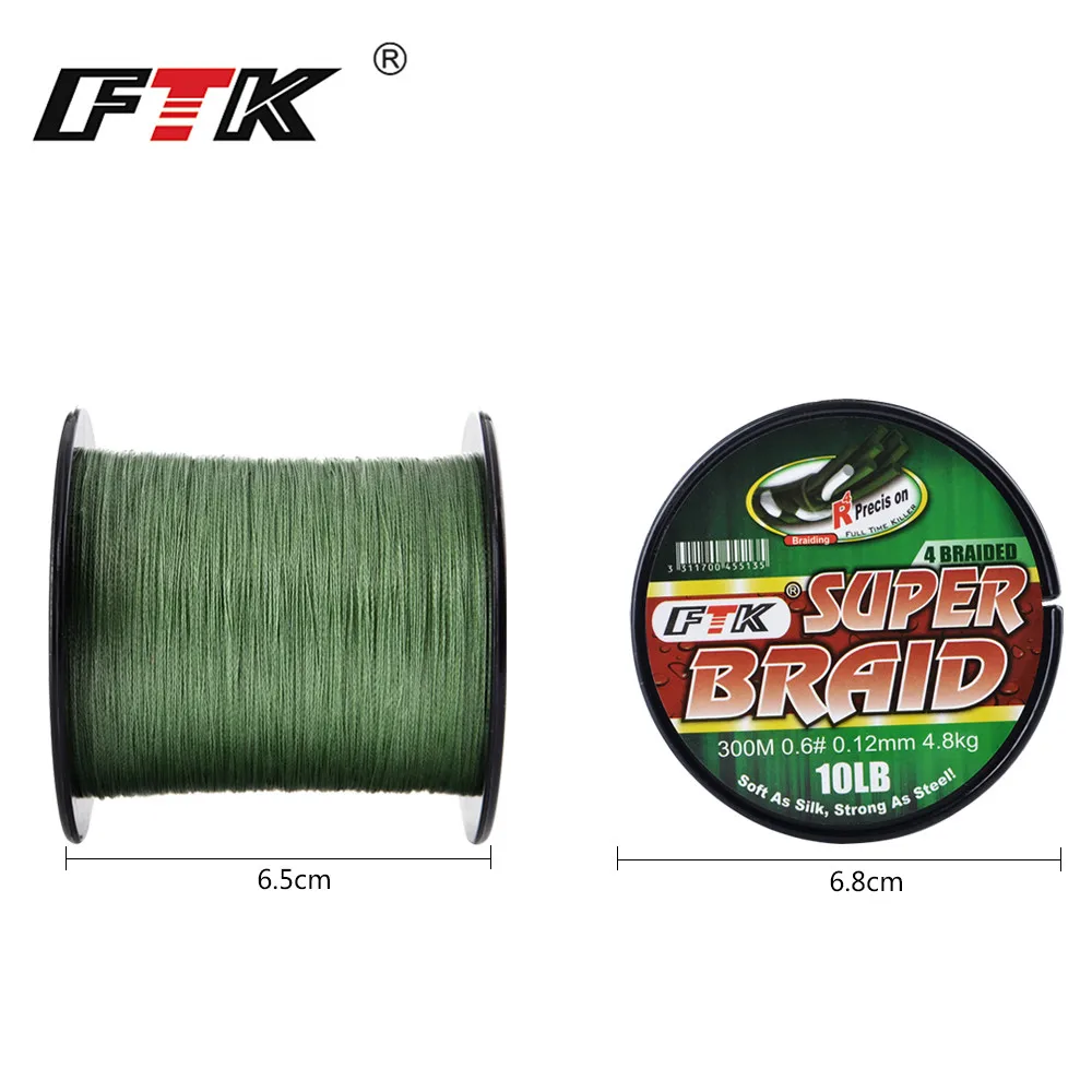 FTK-sedal de pesca trenzado de PE, 300M, 500M, súper fuerte, Japón, 0,10mm-0,40mm, 4 hebras, 8LB-60LB, hilo de pescar multifilamento - imagen 4