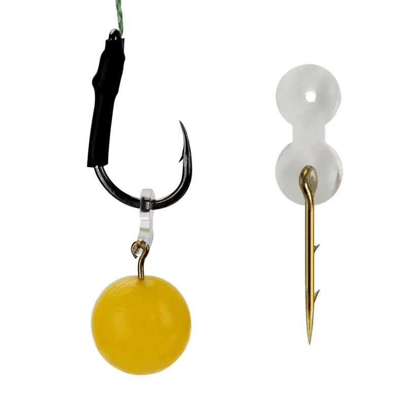 Accesorios de pesca de carpa, gancho recto con púas, anillo de goma de silicona, cebo suave, cebos para picaduras, topes, eslabones de cuentas amortiguadoras - imagen 2