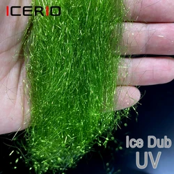 ICERIO 4 g/paquete holográfico Ice Dub Fly atado materiales de doblebado largo fibras sintéticas brillantes para Ninfa salmón trucha mosca