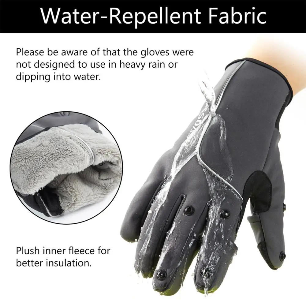 Bassdash WintePro Guantes de pesca impermeables con forro polar térmico - imagen 3