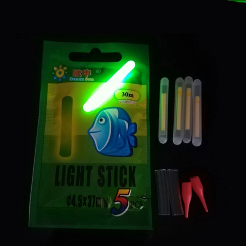 Barra de luz luminosa para pesca nocturna, accesorios de aparejos de pesca de Color verde, 50 bolsas, 250 unidades - imagen 3