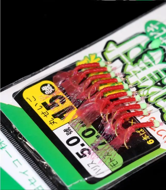 Sabiki anzuelos de pesca, aparejos de pesca de noche oscura, 3 bolsas, 10 ganchos por bolsa - imagen 5