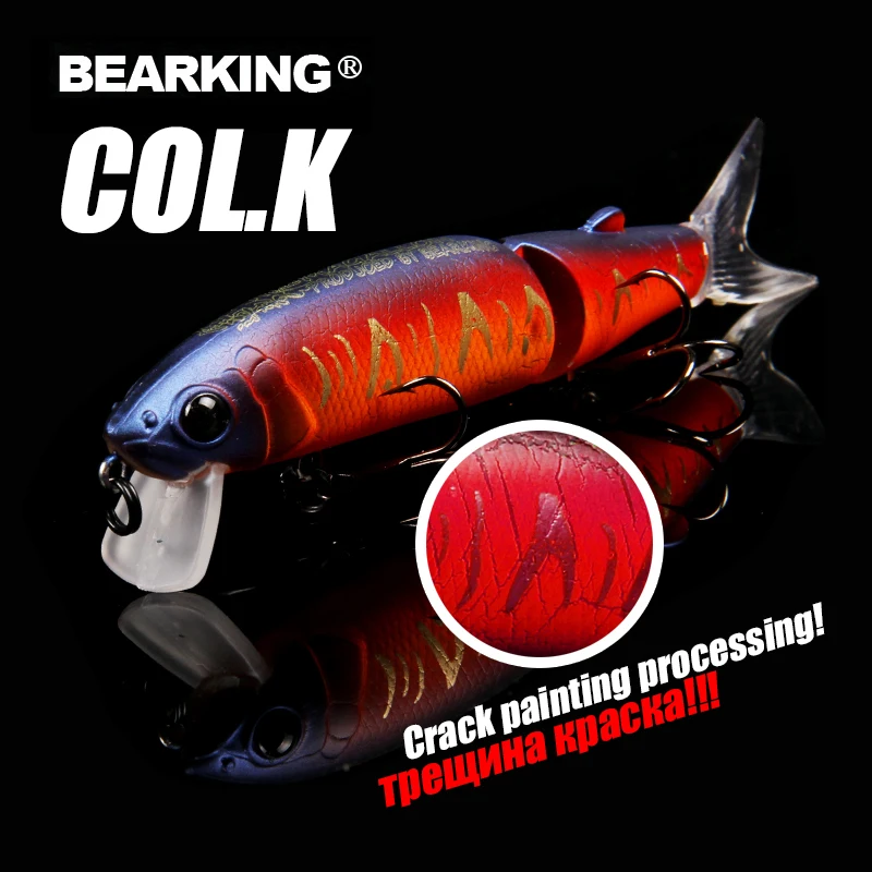 Bearking 11,3 cm 13,7g señuelo de pesca caliente minnow calidad cebo profesional cebo de natación cebo articulado equipado anzuelo blanco o negro - imagen 5
