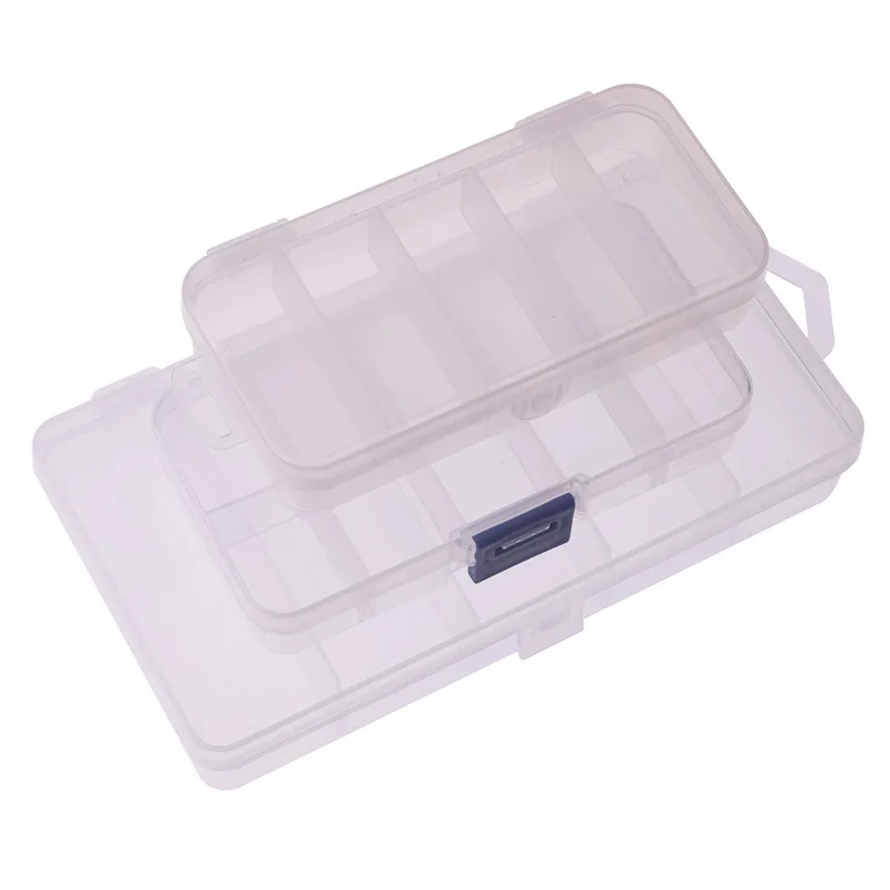 Caja de pesca con 5/10 compartimentos, accesorios de pesca, cajas de anzuelos de señuelo, almacenamiento de tijeras de cebo, caja de aparejos de pesca de alta resistencia - imagen 2