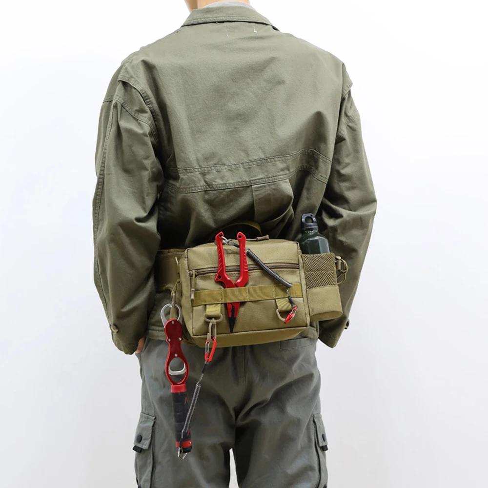 Riñonera de pesca impermeable ajustable, bolso de hombro al aire libre, gran capacidad, equipo de pesca internacional, carrete, organizador de cebo, X434G - imagen 3